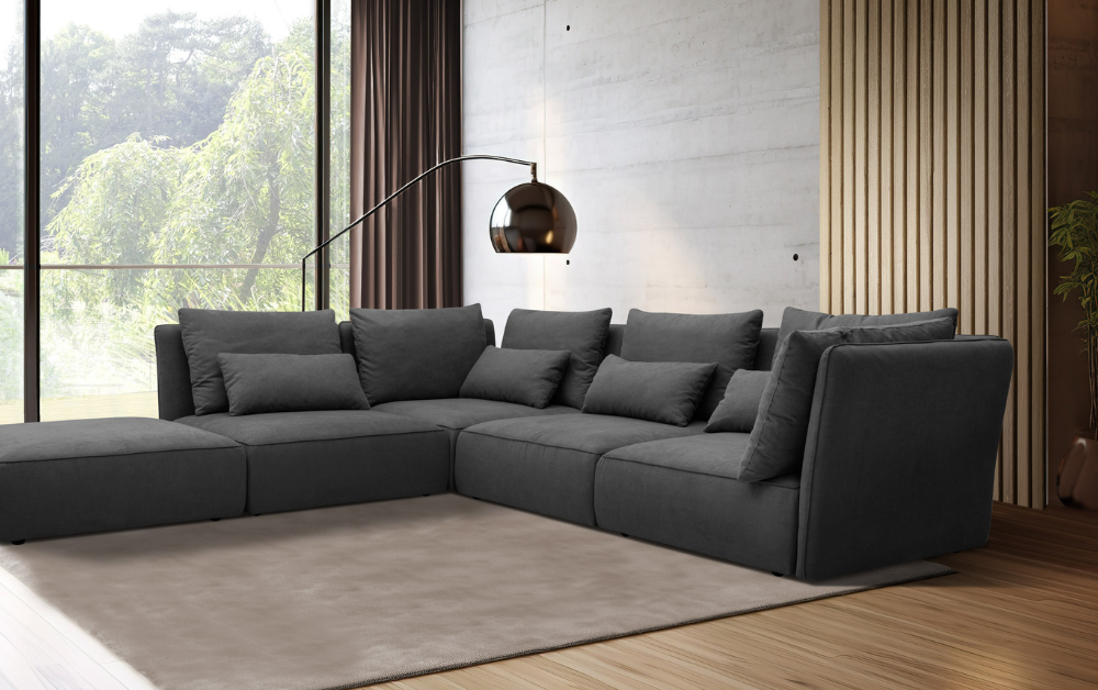<span>Zeitlose Eleganz für </span>modernes Wohnen mit einem Sofa in Anthrazit