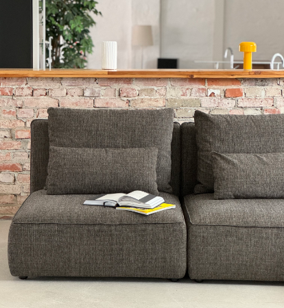 Modulares Sofa Nica im Stoff Chenille, Farbe Anthrazit