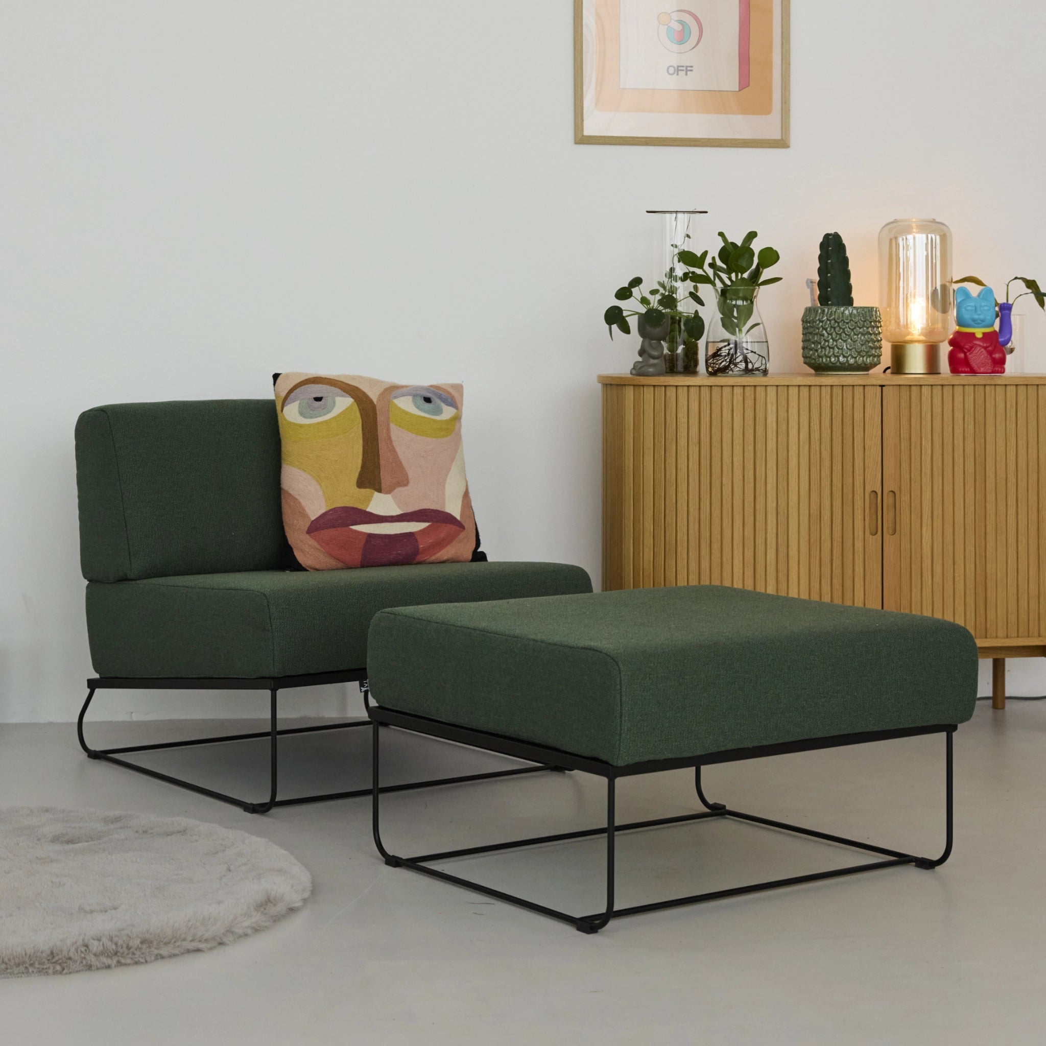 Aksel Sessel Hocker Ocean Palmengruen