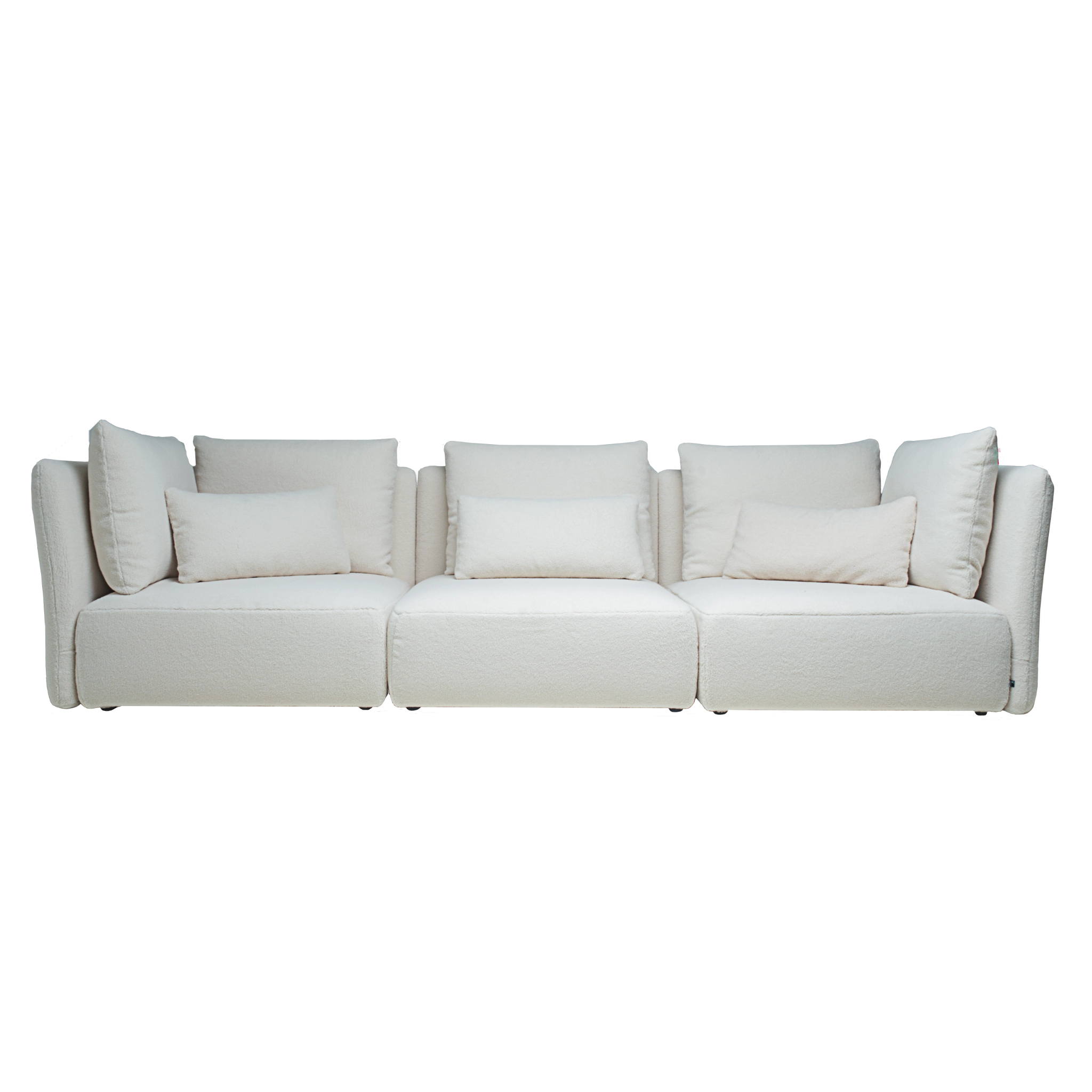 NICA modulares Sofa, Sofa 3-Sitzer, Stoff Teddy, Farbe natur