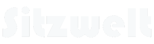 Logo Sitzwelt in weißer Schrift mit transparentem Hintergrund.