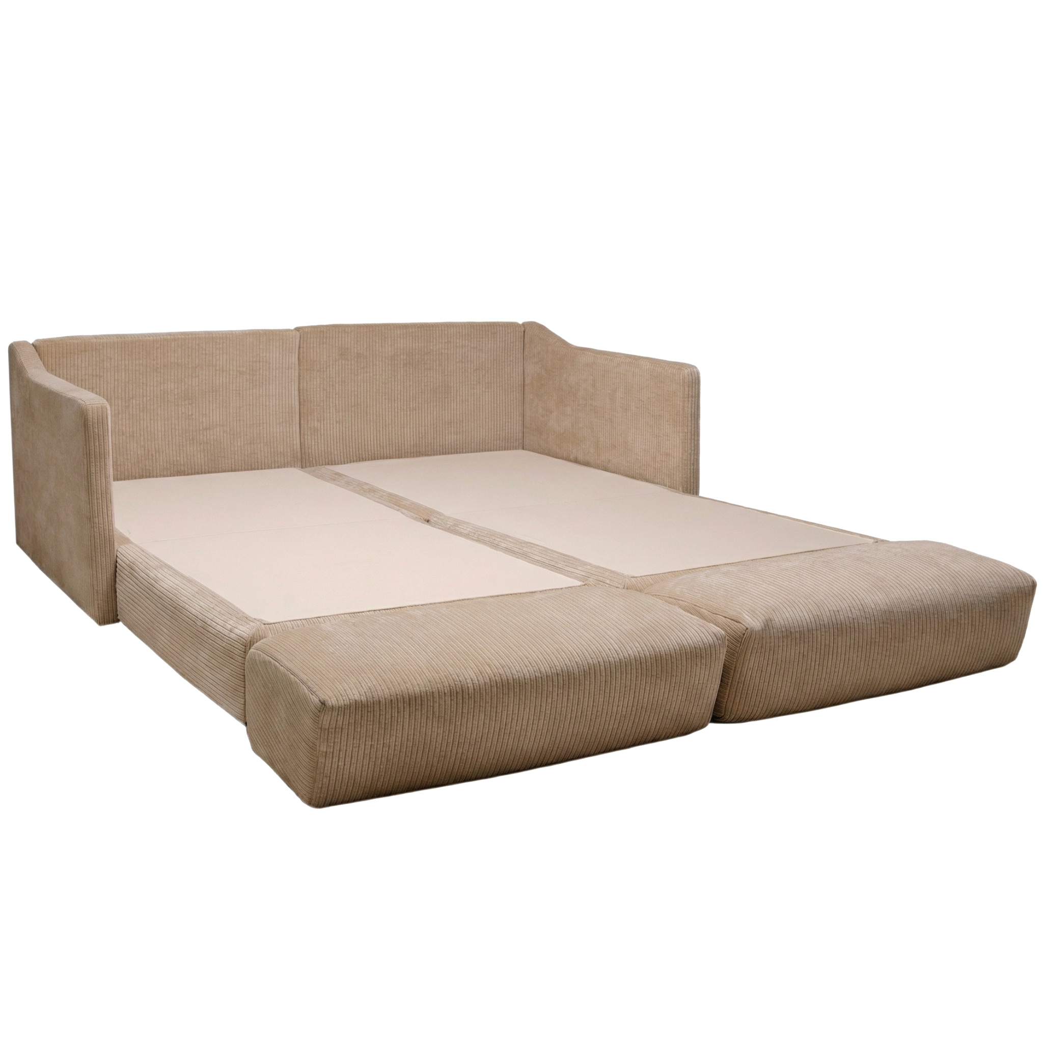 Ernst Schlafsofa Stoff Breitcord Sand mit Funktion