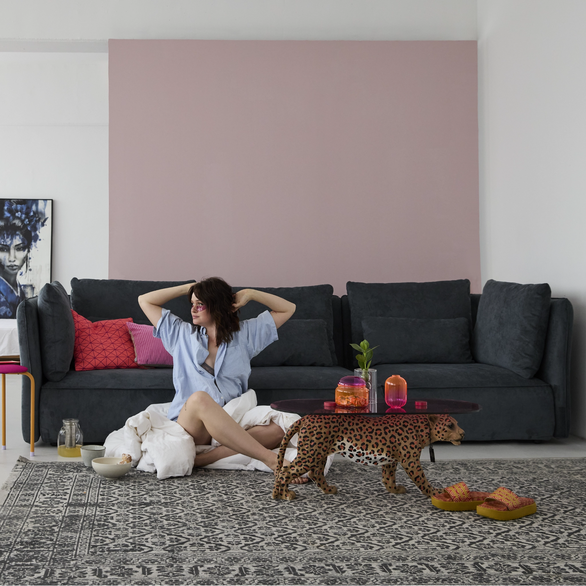 Nica 3-Sitzer Feincord Anthrazit